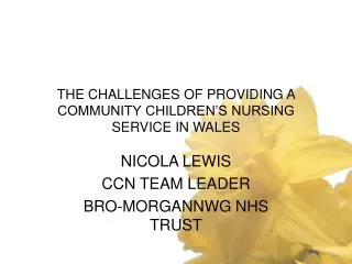 THE CHALLENGES OF PROVIDING A COMMUNITY CHILDREN’S NURSING SERVICE IN WALES