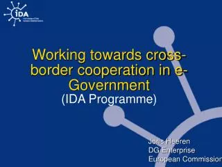 Working towards cross-border cooperation in e-Government (IDA Programme)