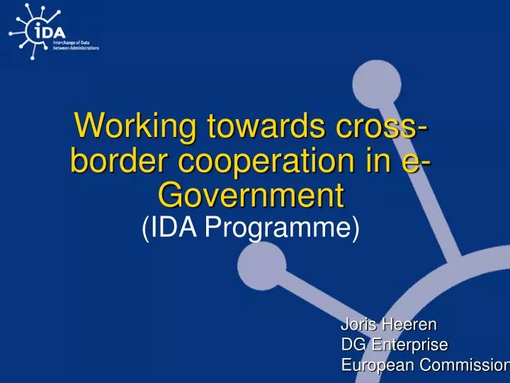 working towards cross border cooperation in e government ida programme