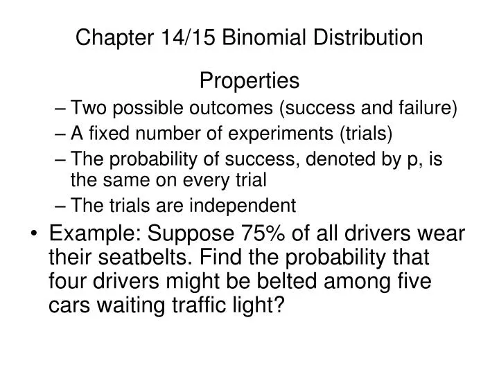 chapter 14 15 binomial distribution