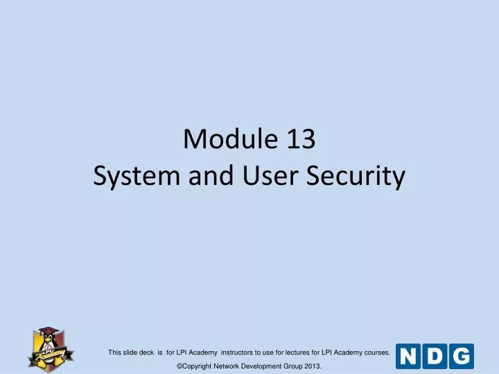 module 13 system and user security