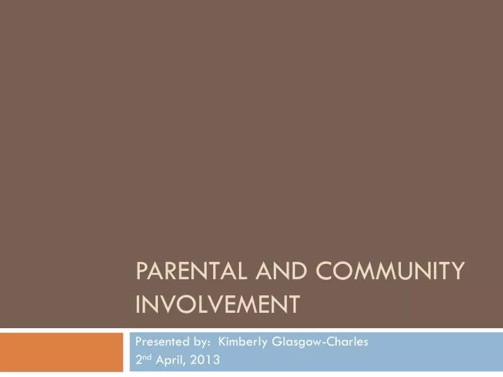 parental and community involvement