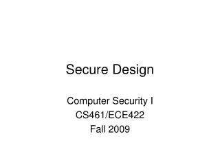 Secure Design