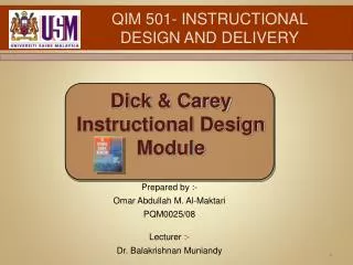 QIM 501- INSTRUCTIONAL DESIGN AND DELIVERY
