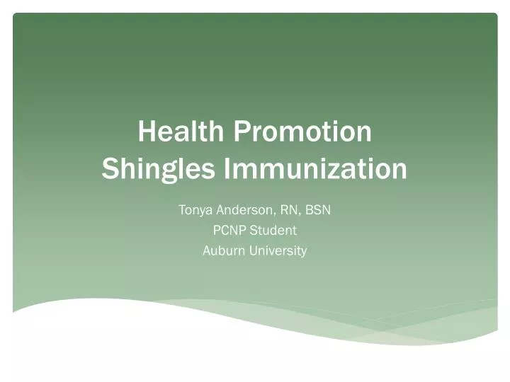 health promotion shingles immunization
