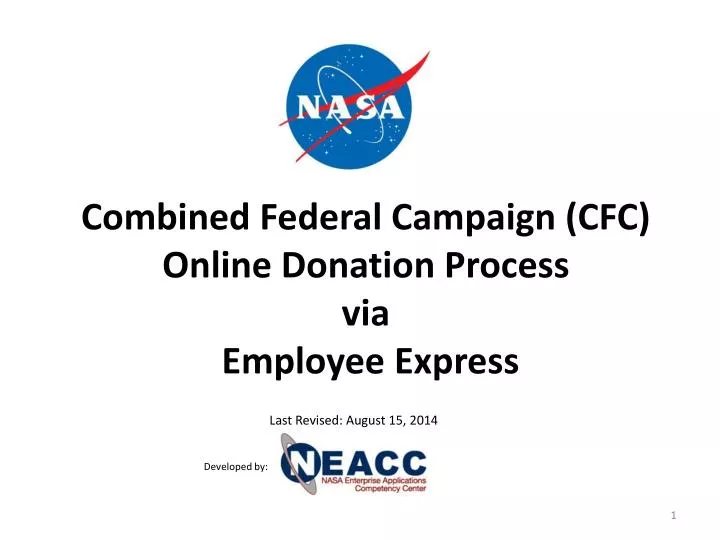 combined federal campaign cfc online donation process via employee express