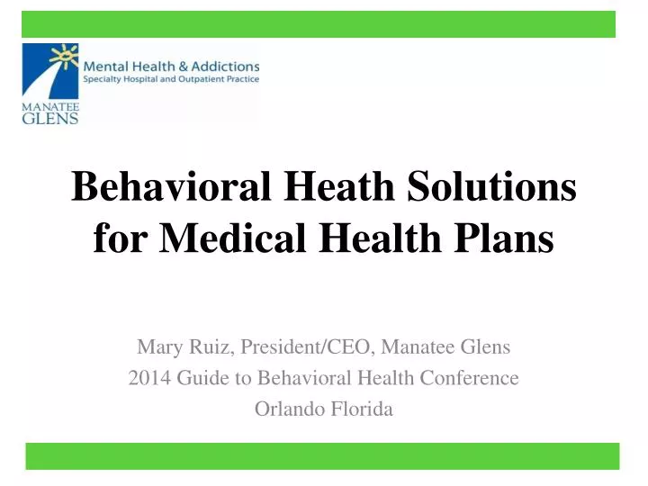 behavioral heath solutions for medical health plans
