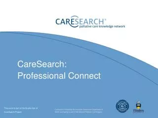 CareSearch: Professional Connect