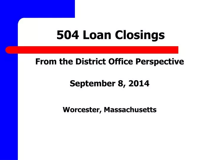 504 loan closings