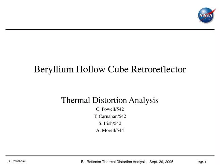 beryllium hollow cube retroreflector