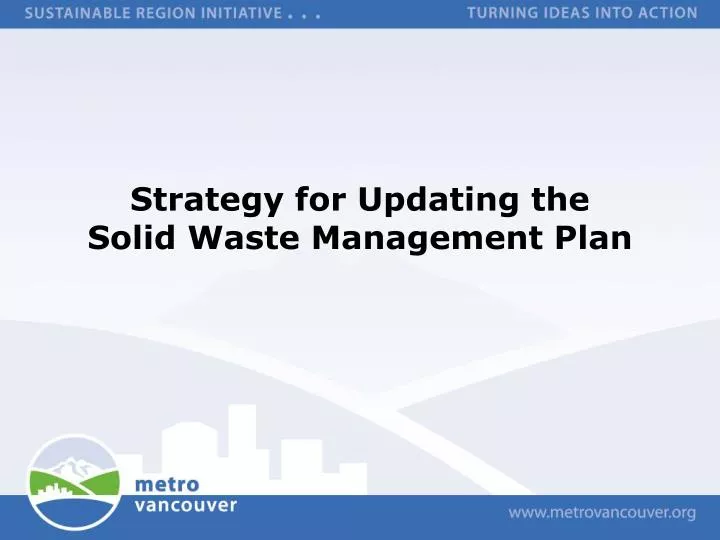 strategy for updating the solid waste management plan