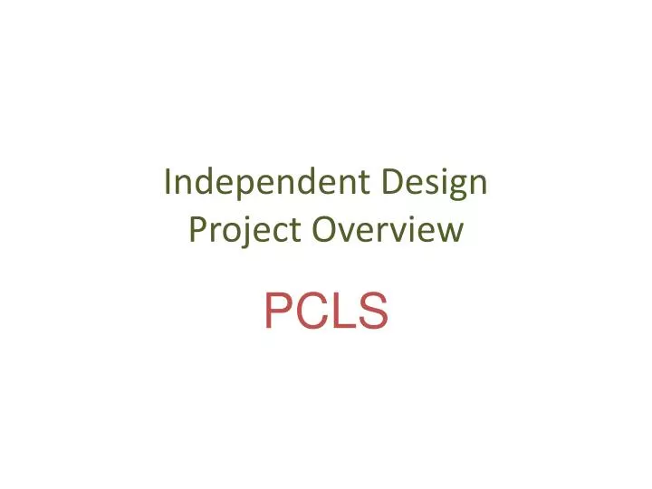 independent design project overview