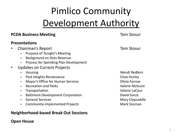 pimlico community development authority