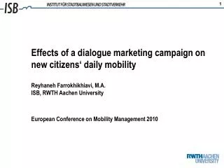 Effects of a dialogue marketing campaign on new citizens‘ daily mobility