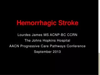 Hemorrhagic Stroke