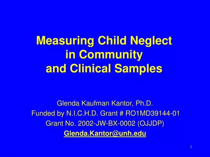 measuring child neglect in community and clinical samples