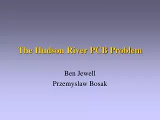 The Hudson River PCB Problem