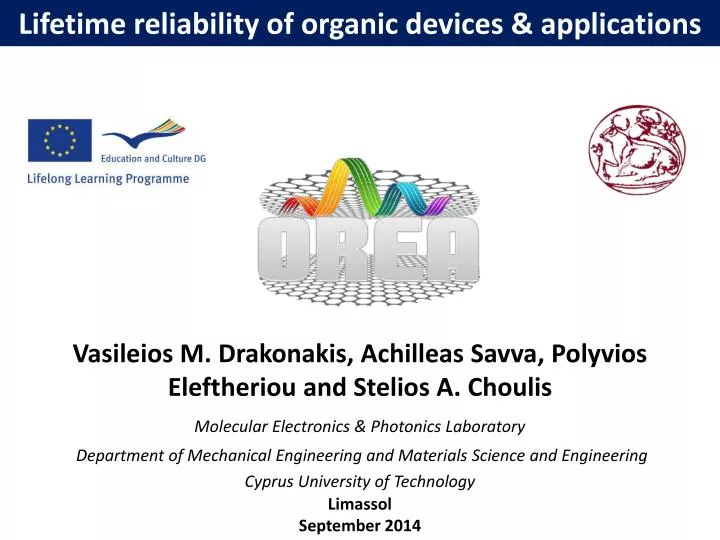lifetime reliability of organic devices applications