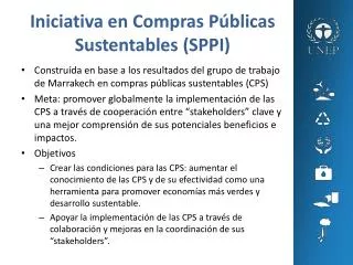Iniciativa en Compras Públicas Sustentables (SPPI)
