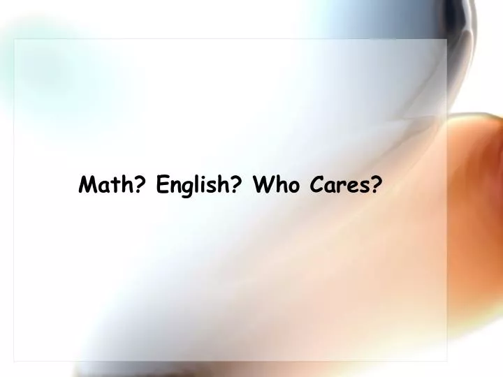 math english who cares