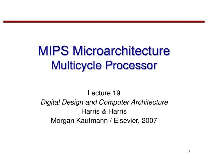 mips microarchitecture multicycle processor
