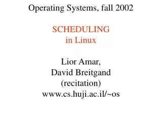 Scheduling in Unix