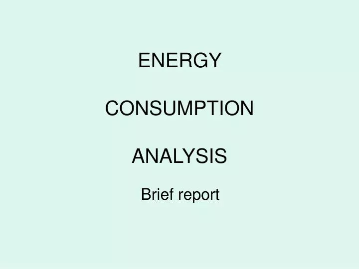 energy consumption analysis