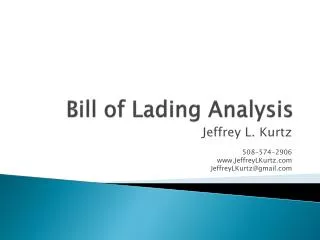 Bill of Lading Analysis