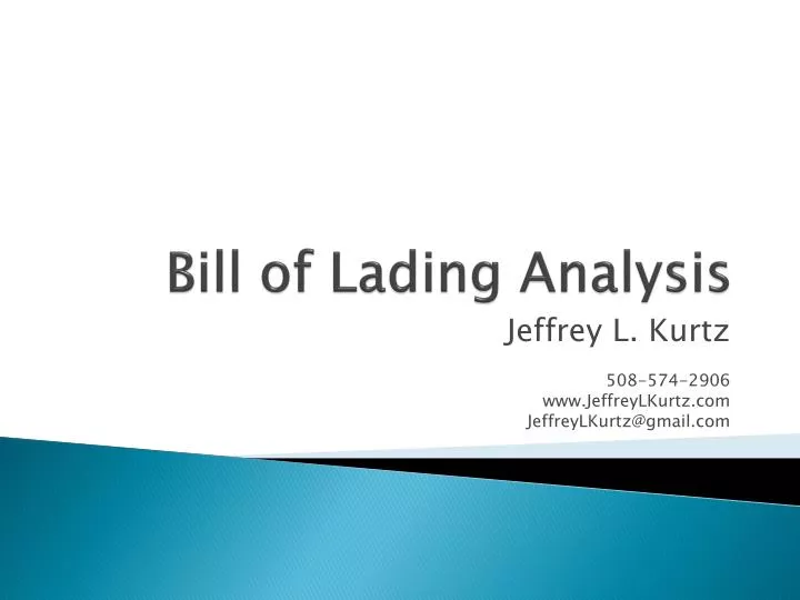 bill of lading analysis