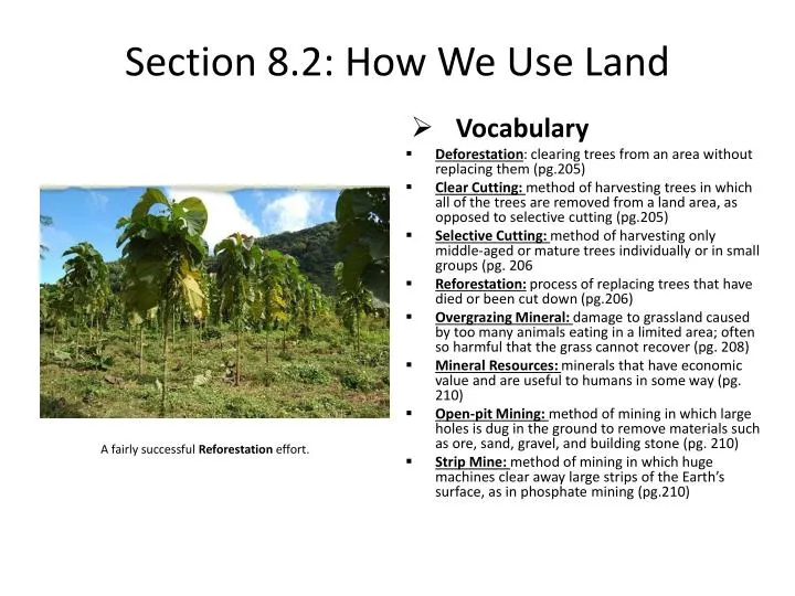 section 8 2 how we use land