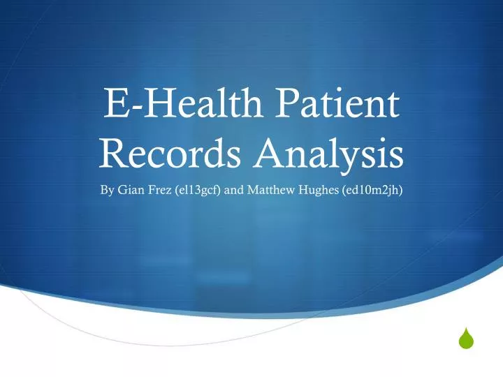 e health patient r ecords analysis