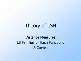 Theory of LSH