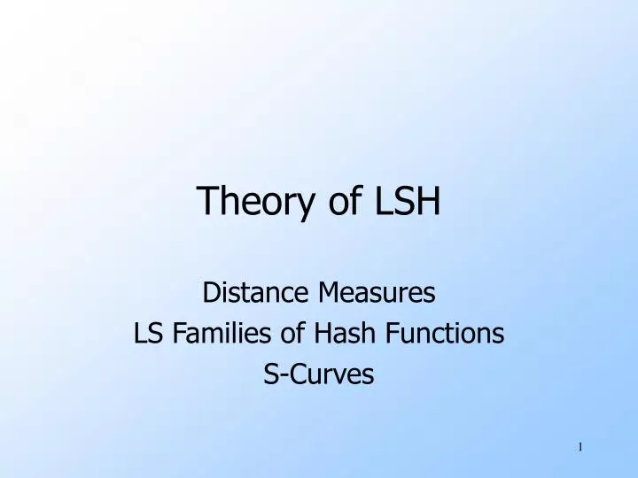 theory of lsh