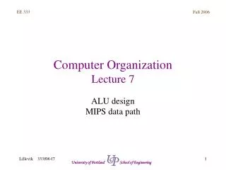 Computer Organization Lecture 7
