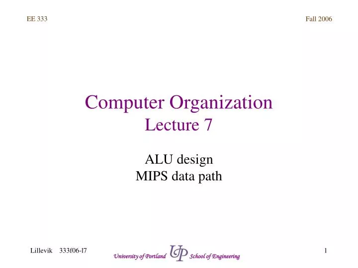 computer organization lecture 7