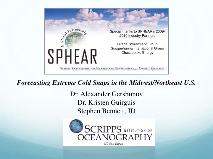 forecasting extreme cold snaps in the midwest northeast u s