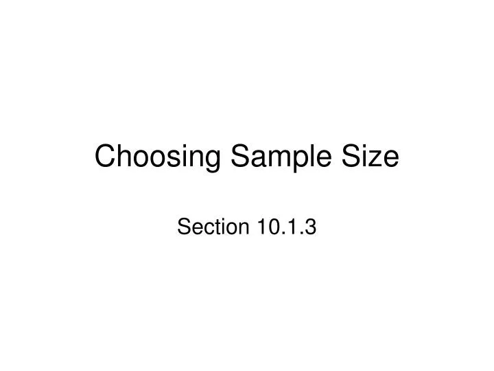 choosing sample size