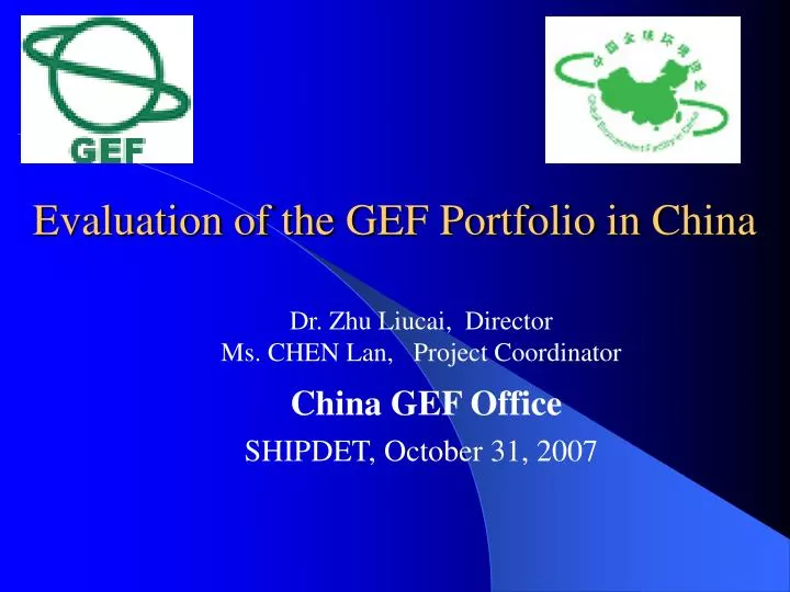 evaluation of the gef portfolio in china