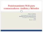 Posicionamiento Web para comunicadores: Análisis y Métodos