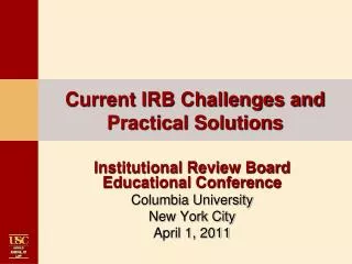 Current IRB Challenges and Practical Solutions