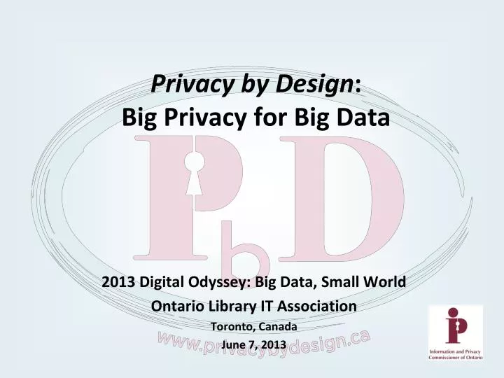 privacy by design big privacy for big data
