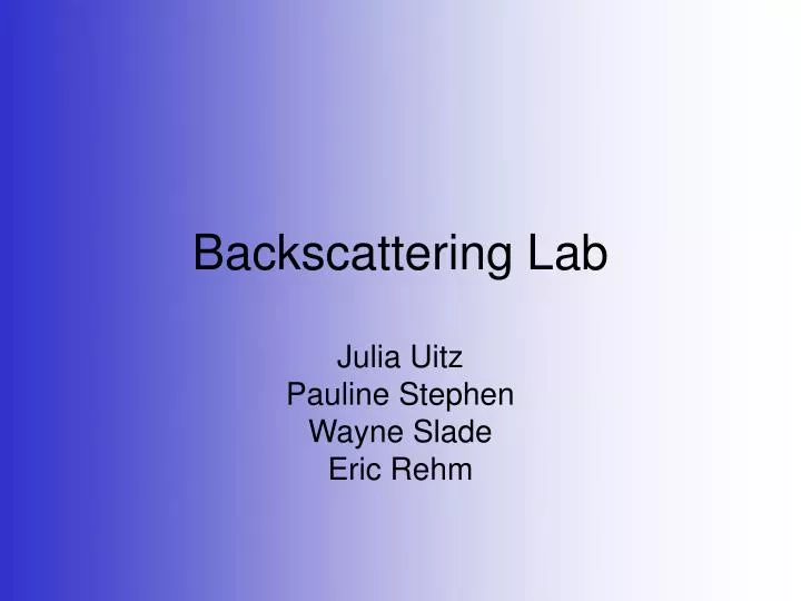 backscattering lab