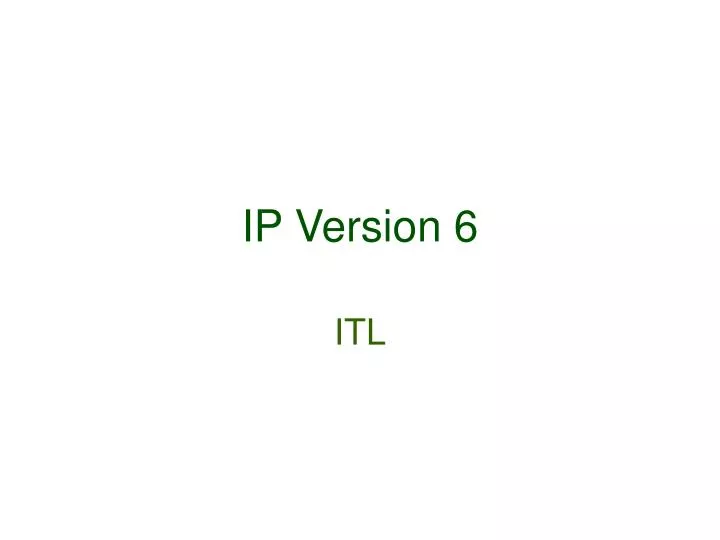 ip version 6