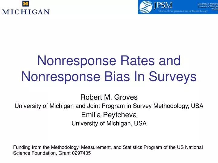 nonresponse rates and nonresponse bias in surveys