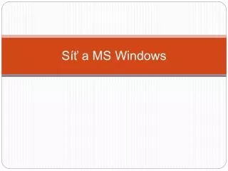 Síť a MS Windows