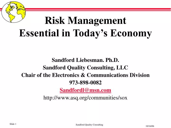 risk management essential in today s economy