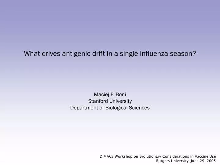 what drives antigenic drift in a single influenza season
