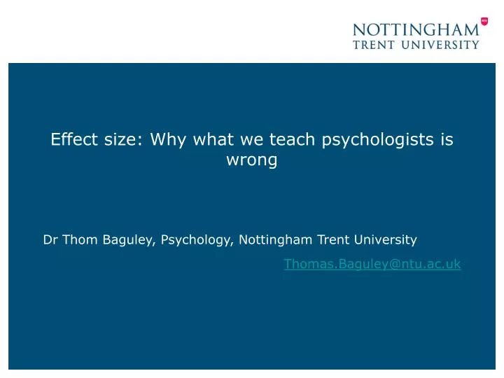 effect size why what we teach psychologists is wrong