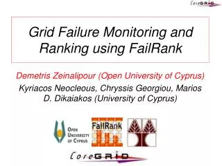 Grid Failure Monitoring and Ranking using FailRank
