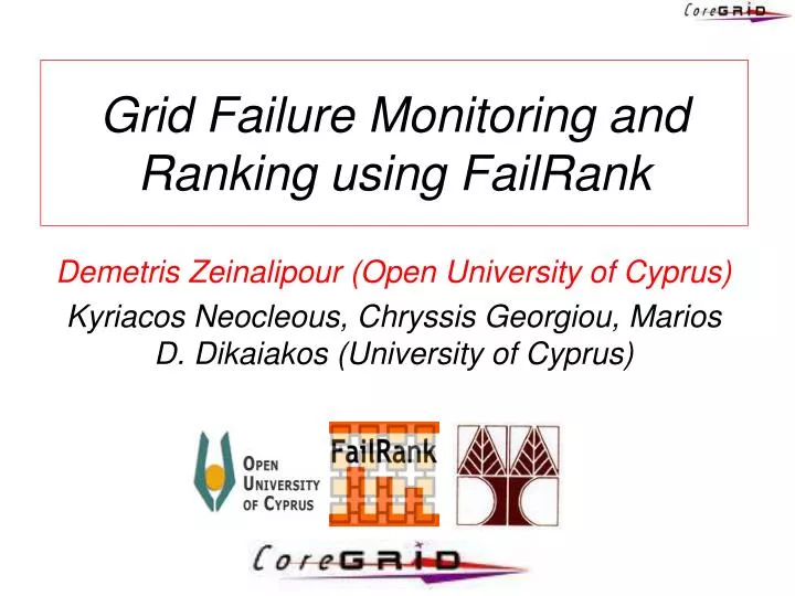 grid failure monitoring and ranking using failrank